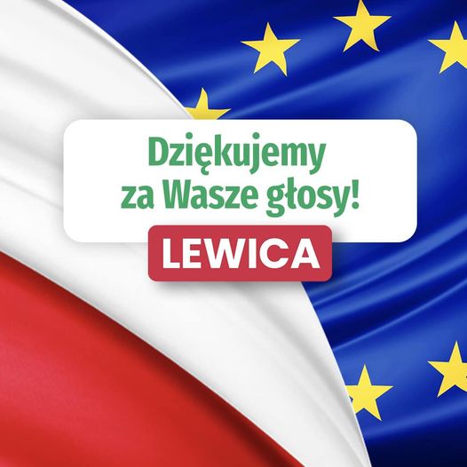 podziękowania za głosy w Lewicy